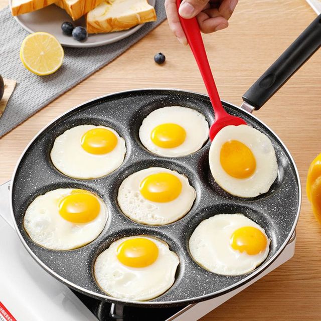Patelnia z 7 otworami do omletów i naleśników, nieprzywierające uszka na jajka, idealna na steki omletowe - Wianko - 16