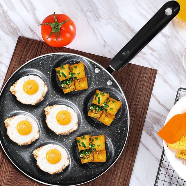 Patelnia z 7 otworami do omletów i naleśników, nieprzywierające uszka na jajka, idealna na steki omletowe - Wianko - 20