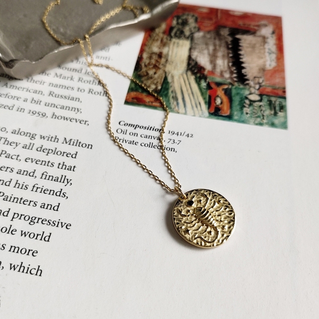 Naszyjnik Lyvior ze srebra 925 z 12 znakami zodiaku, constelacją figurki, złotym medalem - biżuteria dla kobiet - Wianko - 20