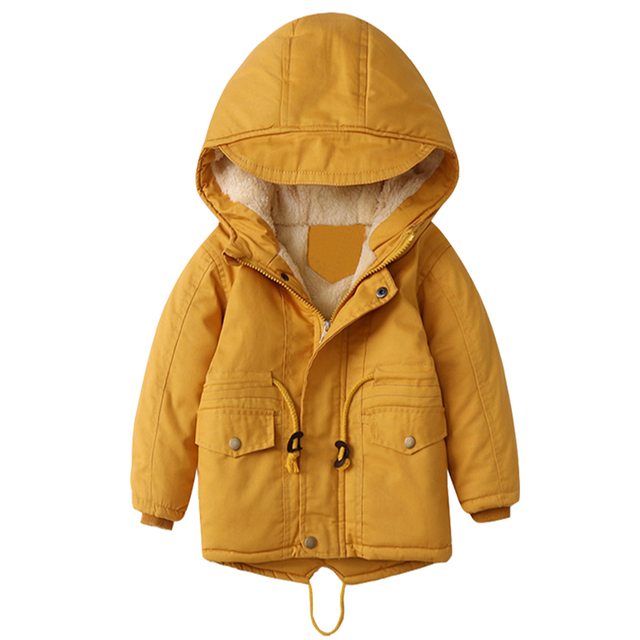 Pluszowe płaszcze zimowe dla dzieci, zagęszczone bawełnianą wkładką i lekką warstwą puchu, z kapturem i ciepłym wnętrzem – uniwersalne kurtki dla chłopców i dziewczynek - Wianko - 52