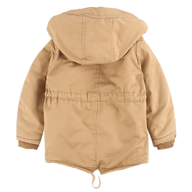 Pluszowe płaszcze zimowe dla dzieci, zagęszczone bawełnianą wkładką i lekką warstwą puchu, z kapturem i ciepłym wnętrzem – uniwersalne kurtki dla chłopców i dziewczynek - Wianko - 18