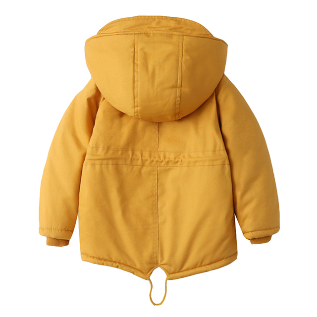 Pluszowe płaszcze zimowe dla dzieci, zagęszczone bawełnianą wkładką i lekką warstwą puchu, z kapturem i ciepłym wnętrzem – uniwersalne kurtki dla chłopców i dziewczynek - Wianko - 53