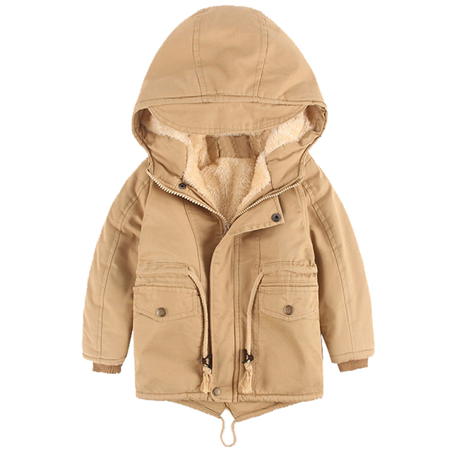 Pluszowe płaszcze zimowe dla dzieci, zagęszczone bawełnianą wkładką i lekką warstwą puchu, z kapturem i ciepłym wnętrzem – uniwersalne kurtki dla chłopców i dziewczynek - Wianko - 17