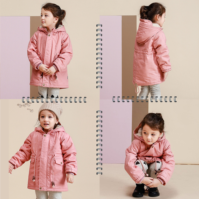 Pluszowe płaszcze zimowe dla dzieci, zagęszczone bawełnianą wkładką i lekką warstwą puchu, z kapturem i ciepłym wnętrzem – uniwersalne kurtki dla chłopców i dziewczynek - Wianko - 27