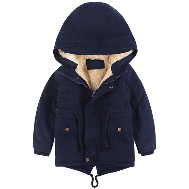 Pluszowe płaszcze zimowe dla dzieci, zagęszczone bawełnianą wkładką i lekką warstwą puchu, z kapturem i ciepłym wnętrzem – uniwersalne kurtki dla chłopców i dziewczynek - Wianko - 9