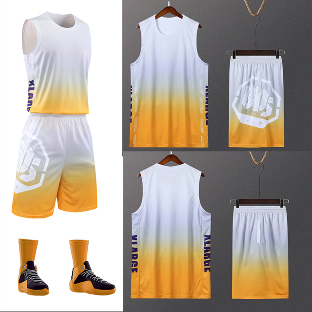 Koszulki dla dorosłych dla dorosłych koszulki do koszykówki zestaw dla dzieci mężczyźni trening koszykówki koszulki mundurowe spodenki garnitur Gradient odzież sportowa - Wianko - 2