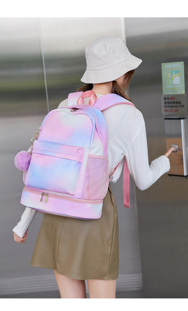 Plecak damski dużej pojemności - podróżny i szkolny - różowy - Wianko - 4