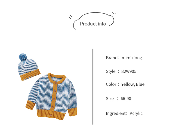 Dziecięcy sweter rozpinany z długim rękawem Newborn niemowlęcy Unisex, jesienne ubranie - Wianko - 3