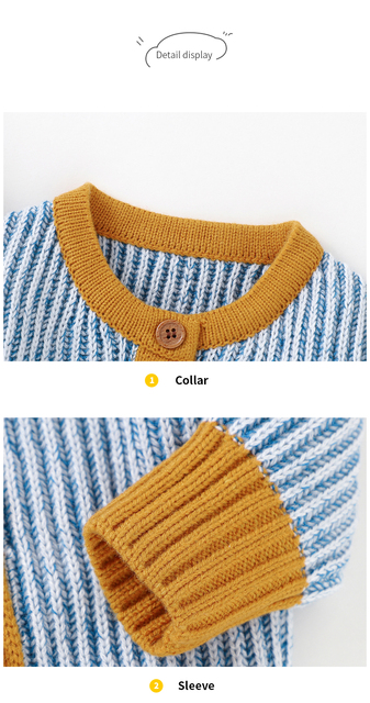 Dziecięcy sweter rozpinany z długim rękawem Newborn niemowlęcy Unisex, jesienne ubranie - Wianko - 6
