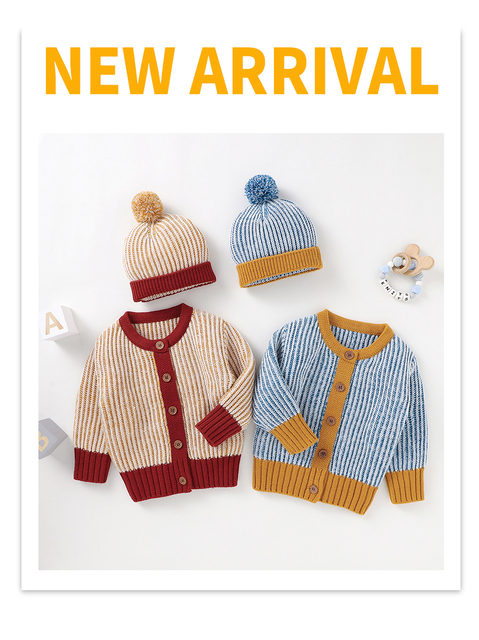 Dziecięcy sweter rozpinany z długim rękawem Newborn niemowlęcy Unisex, jesienne ubranie - Wianko - 1