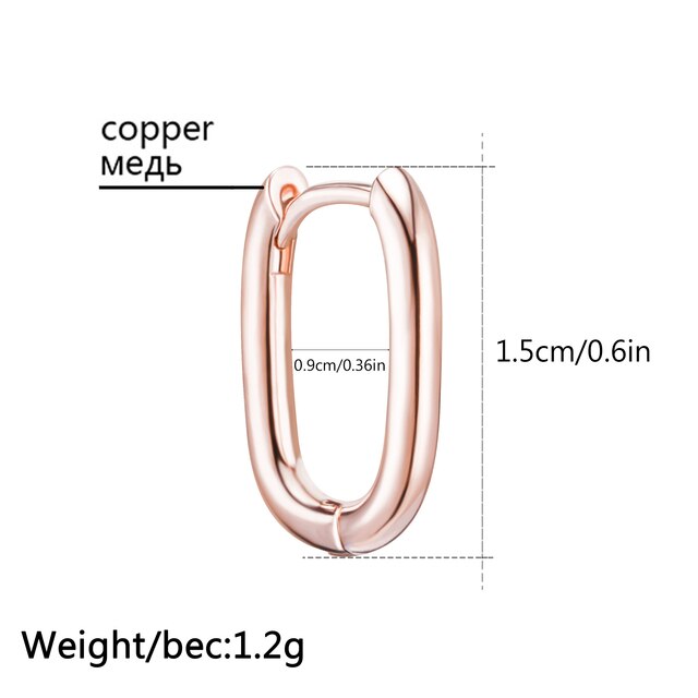 Geometryczne prostokątowe kolczyki złote i srebrzyste dla kobiet - Hoop biżuteria boucle oreille femme prezent 2021 - Wianko - 2