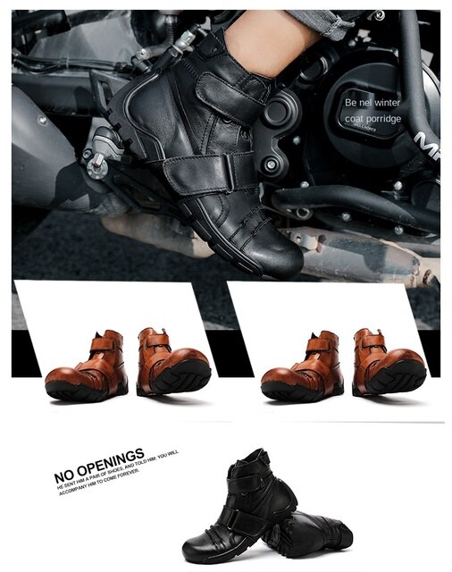 Buty motocyklowe męskie Moto Racing z prawdziwej skóry - motocross, motocykl, moda, konie - Wianko - 8