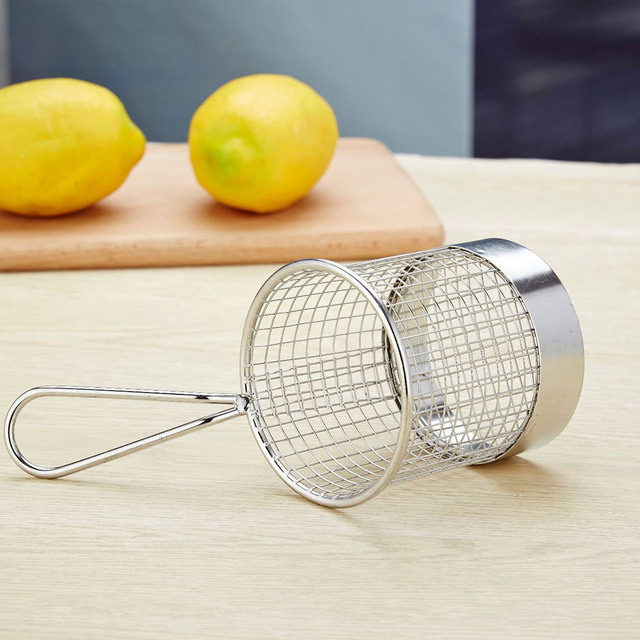 Kosz do smażenia frytek ze stali nierdzewnej 25 cm - Mini sitko filtr gotowania kuchnia party frytki (Durszlaki i sitka) - Wianko - 8