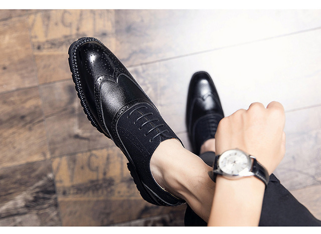 Męskie buty biurowe z prawdziwej skóry Oxford w rozmiarze Plus - Wianko - 11