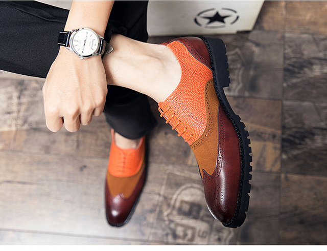 Męskie buty biurowe z prawdziwej skóry Oxford w rozmiarze Plus - Wianko - 16