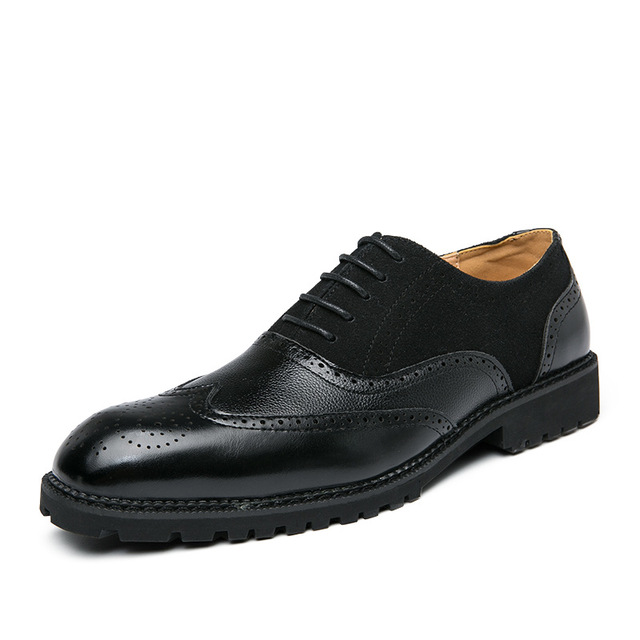 Męskie buty biurowe z prawdziwej skóry Oxford w rozmiarze Plus - Wianko - 24