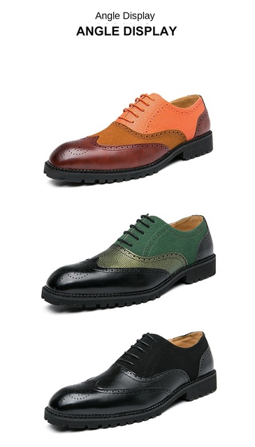 Męskie buty biurowe z prawdziwej skóry Oxford w rozmiarze Plus - Wianko - 23