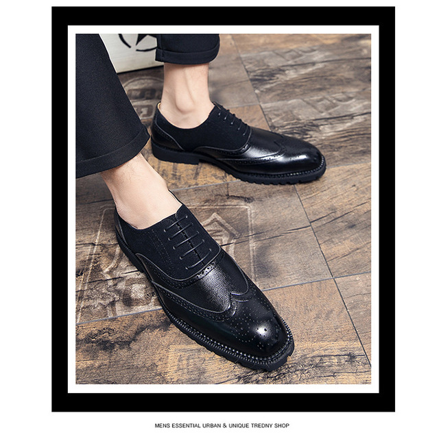 Męskie buty biurowe z prawdziwej skóry Oxford w rozmiarze Plus - Wianko - 10