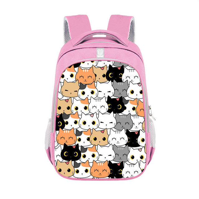 Plecak Kawaii Cat 13/16 Cal dla nastolatek - śliczny, szkolny, dla dzieci - plecak Kitten dla dziewcząt, plecak kobiecy - Wianko - 9