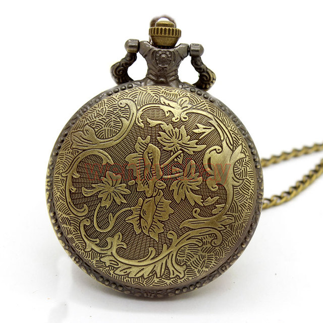 Antyczny zegarek kieszonkowy z motywem chińskiego zodiaku – brązowy naszyjnik męski - Wianko - 6