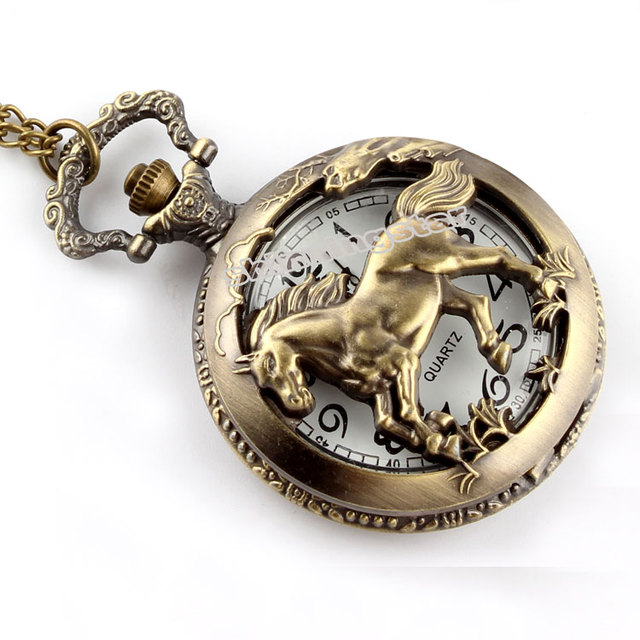 Antyczny zegarek kieszonkowy z motywem chińskiego zodiaku – brązowy naszyjnik męski - Wianko - 9