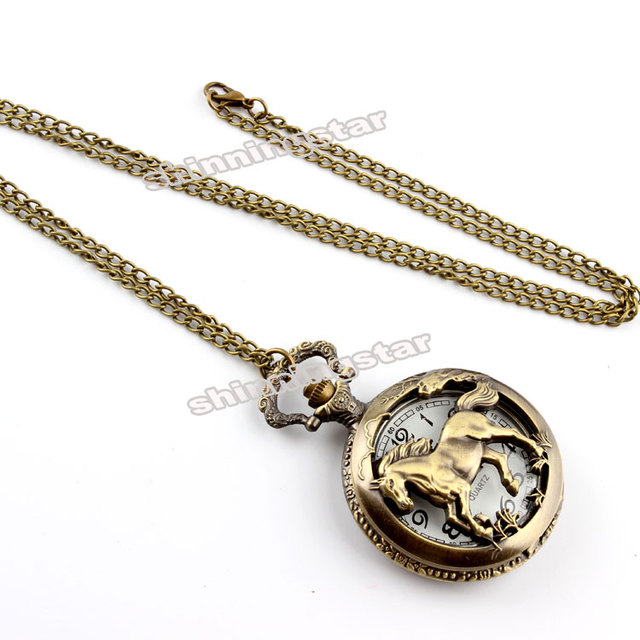 Antyczny zegarek kieszonkowy z motywem chińskiego zodiaku – brązowy naszyjnik męski - Wianko - 7