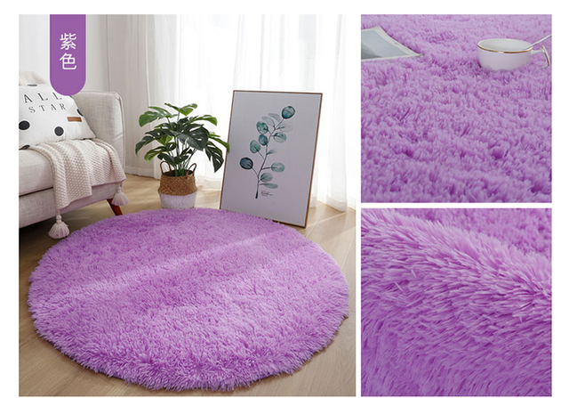 Okrągły pluszowy dywan antypoślizgowy do salonu i sypialni, duży i puszysty, dekoracyjne i miękkie maty podłogowe, Furry dywaniki salonowe - Wianko - 14