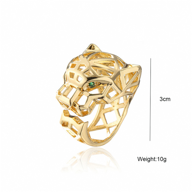 Pierścień dużego zwierzęcia 2021 dla kobiet - biżuteria z cyrkoniami, kolor złoty, w stylu leoparda - Wianko - 10