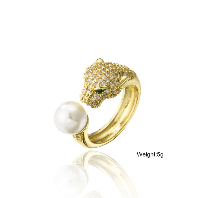 Pierścień dużego zwierzęcia 2021 dla kobiet - biżuteria z cyrkoniami, kolor złoty, w stylu leoparda - Wianko - 8