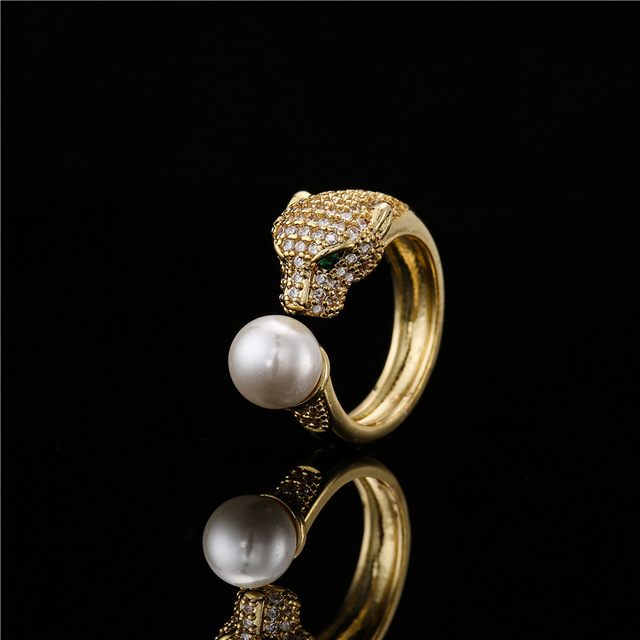 Pierścień dużego zwierzęcia 2021 dla kobiet - biżuteria z cyrkoniami, kolor złoty, w stylu leoparda - Wianko - 7