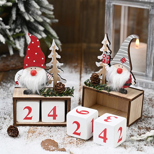 Kalendarz adwentowy drewniany - 24/25 sztuk, boże narodzenie, wisiorek w kształcie płatka śniegu, dom, przyjęcie noworoczne, zawieszka na prezent - Wianko - 3