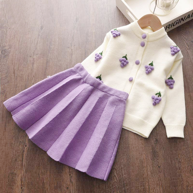 Zestaw ubrań dla dziewczyn Keelorn z długim rękawem - sweter z dekoltem w stylu księżniczki i urocza spódnica. Dla dzieci w wieku 2-6 lat - Wianko - 32