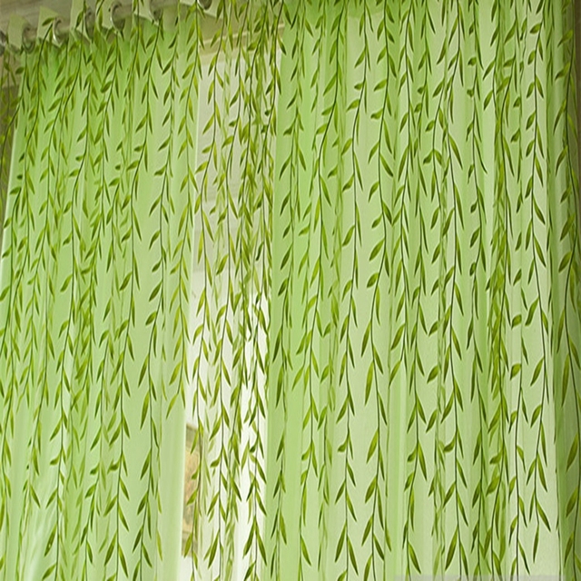 Nowoczesne panele zasłonowe z wzorem wierzby, przepuszczające światło do salonu, sypialni i kuchni - Wianko - 13