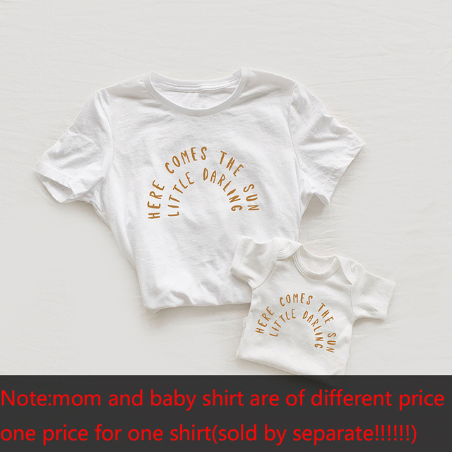 Słońce nadchodzi - body niemowlęce tęcza neutralna - koszula przeciwsłoneczna tęczowe body - ubrania rodzinne dla mamy i córki - Wianko - 1