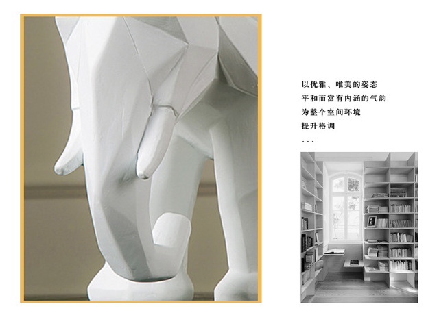 Słoń posąg abstrakcyjnej figurki do dekoracji domu - Wianko - 5