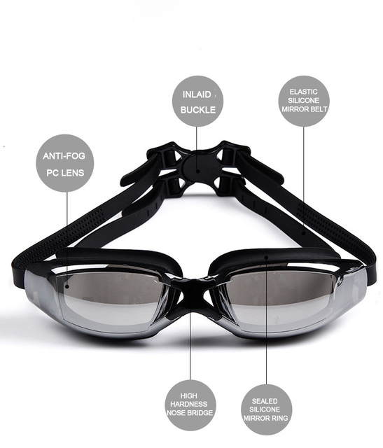 Okulary pływackie krótkowzroczne przeciwmgielne silikonowe wodoodporne damskie - Wianko - 19