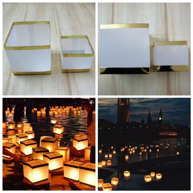 Pływające lampiony papierowe kwadratowe z latarniami, idealne na przyjęcia urodzinowe i ślubne - Wianko - 6