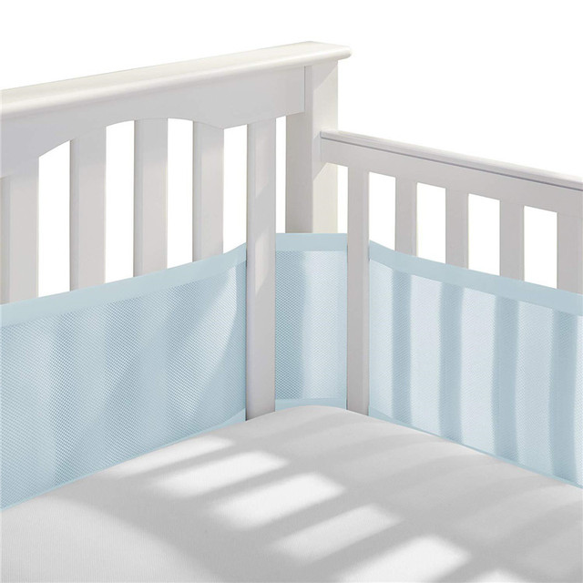 Łóżeczko dla niemowląt z oddychającą siatkową osłoną i antykolizyjną wkładką - Wianko - 5