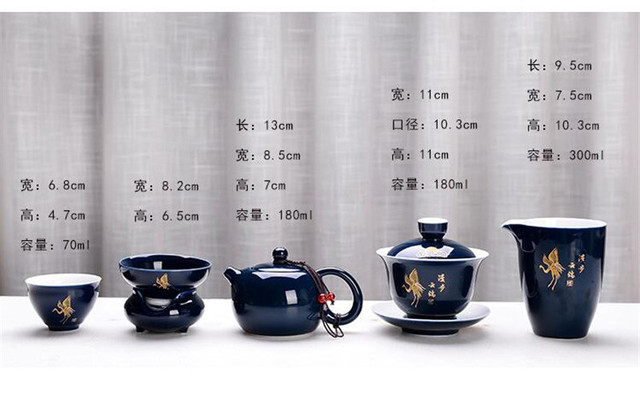 Zestaw 10 Chińskich Czajniczków Porcelanowych z Sitkami i Filiżankami - Wianko - 3