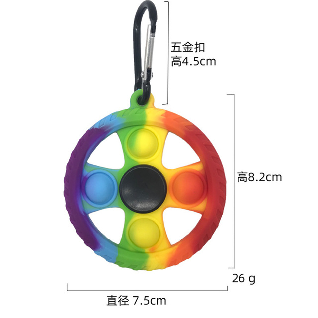 Nowy ster kierownicy WheelShape Fidget Spinner Dimple Silicom - świecący w ciemności, ręcznie wykonany z zabawką sensoryczną - Wianko - 7