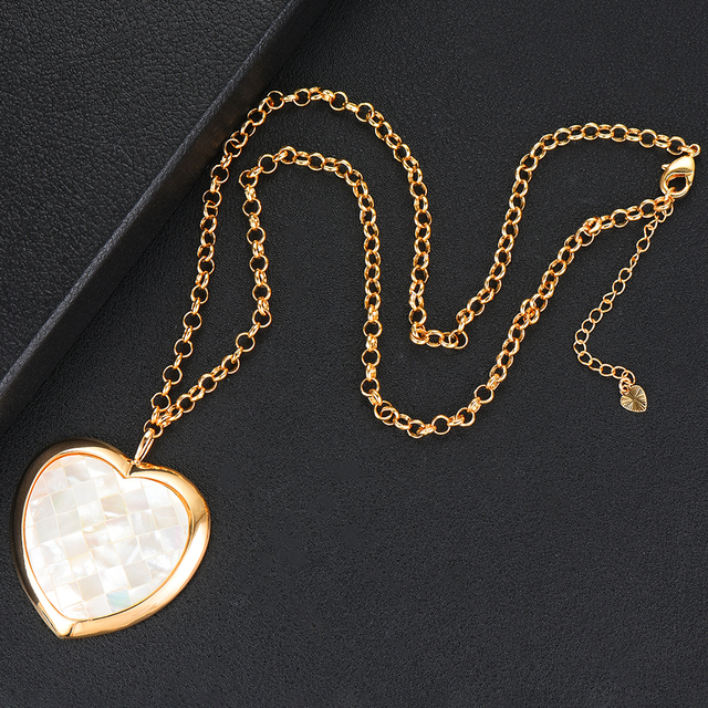 Ręcznie wykonany naszyjnik z wisiorkiem serce Blachette z dużym opalem - biżuteria romantyczna na rocznicę i codzienne noszenie dla kochanej - Wianko - 5
