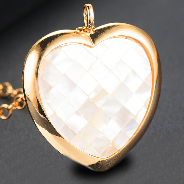 Ręcznie wykonany naszyjnik z wisiorkiem serce Blachette z dużym opalem - biżuteria romantyczna na rocznicę i codzienne noszenie dla kochanej - Wianko - 6