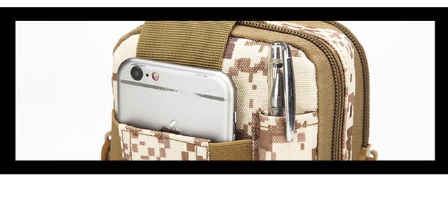 Mężczyźni saszetka biodrowa wojskowa Camo z systemem MOLLE, wykonana z wodoodpornego nylonu, wielofunkcyjna, mała torba crossbody na ramię zewnętrzna, etui na telefon - Wianko - 15