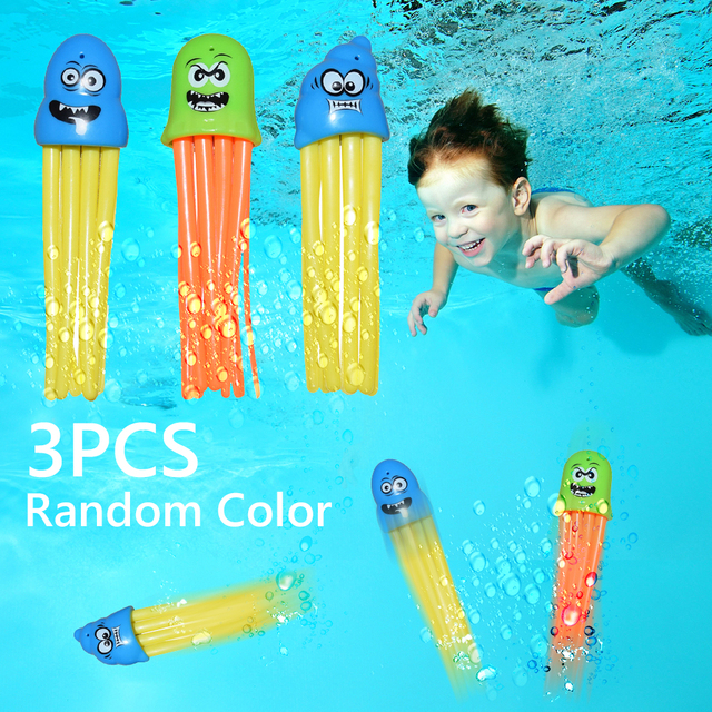 Zabawka kąpielowa - Basen sportowy w kształcie ośmiornicy do nurkowania dla dzieci, zestaw 3 sztuki w losowych kolorach - Wianko - 9
