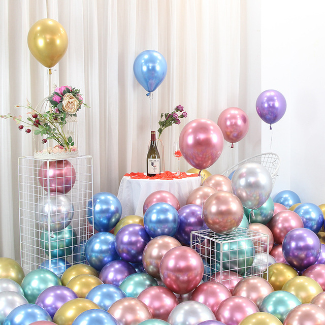 Zestaw 100/50 matowych metalowych lateksowych balonów dekoracyjnych - złoto/srebro, 10 cali - idealne na ślub i urodziny - Wianko - 3