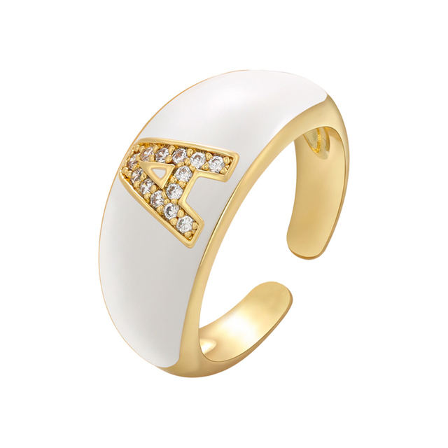 Pierścionek ZHUKOU biały kolor emaliowany, z kryształami CZ, modny i elegancki - Wianko - 19