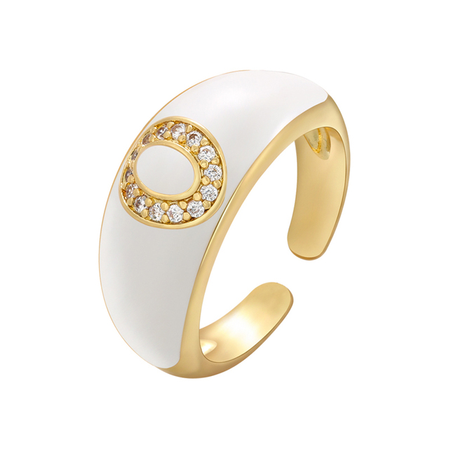 Pierścionek ZHUKOU biały kolor emaliowany, z kryształami CZ, modny i elegancki - Wianko - 33