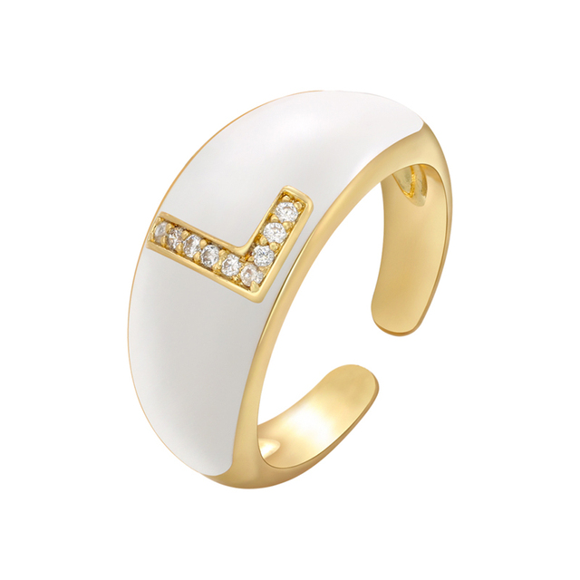 Pierścionek ZHUKOU biały kolor emaliowany, z kryształami CZ, modny i elegancki - Wianko - 30