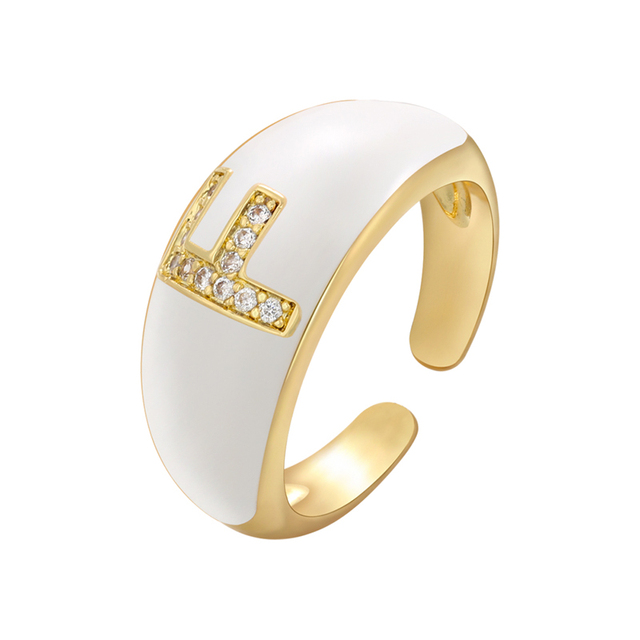 Pierścionek ZHUKOU biały kolor emaliowany, z kryształami CZ, modny i elegancki - Wianko - 24