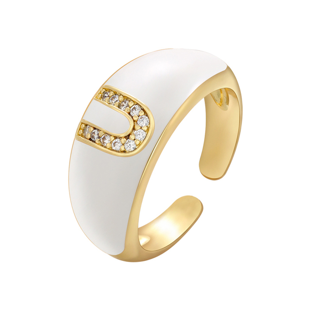 Pierścionek ZHUKOU biały kolor emaliowany, z kryształami CZ, modny i elegancki - Wianko - 39
